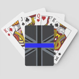 Thin Blue Line Union Jack Decor Spielkarten