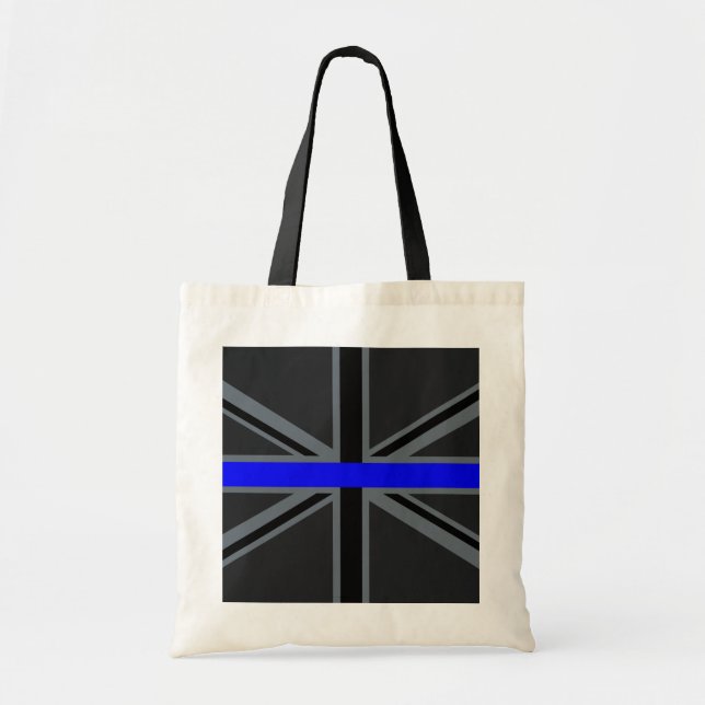 Thin Blue Line Union Jack Decor Tragetasche (Vorne)