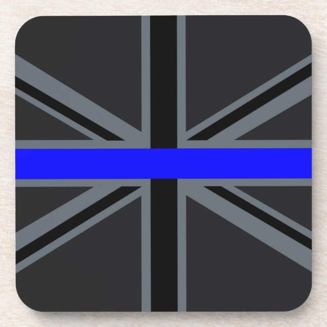Thin Blue Line Union Jack Decor Untersetzer (Vorderseite)