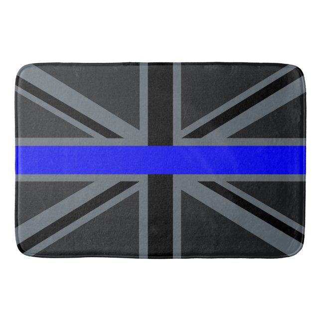Thin Blue Line Union Jack Design Badematte (Vorderseite)