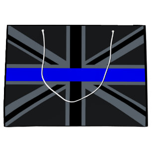 Thin Blue Line Union Jack Design Große Geschenktüte