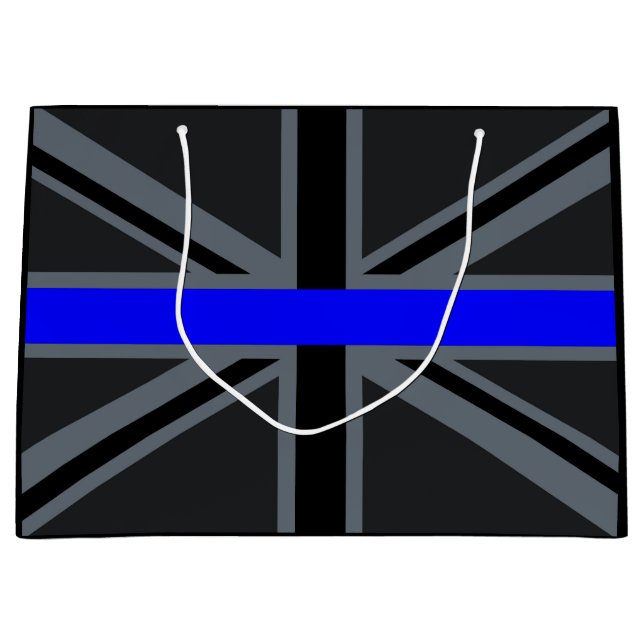 Thin Blue Line Union Jack Design Große Geschenktüte (Vorderseite)