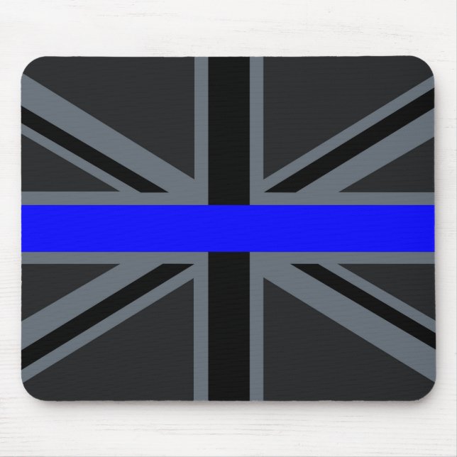 Thin Blue Line Union Jack Grafik Mousepad (Vorne)