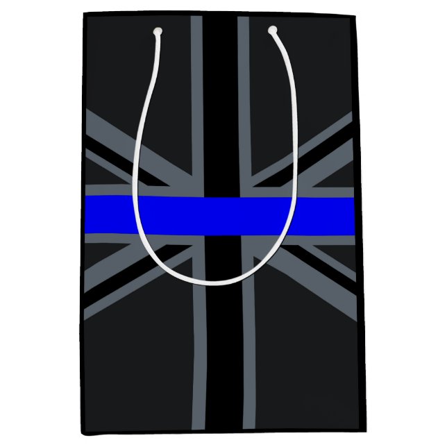 Thin Blue Line Union Jack Mittlere Geschenktüte (Vorderseite)