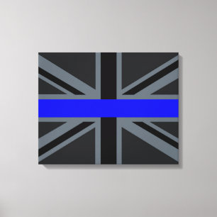 Thin Blue Line Union Jack Style Leinwanddruck