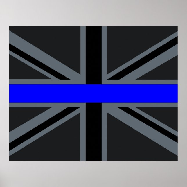 Thin Blue Line Union Jack Style Poster (Vorne)