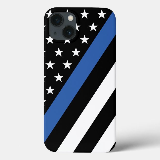 Thin Blue Line US Flagge Case-Mate iPhone Hülle (Rückseite)