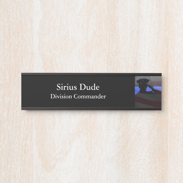 Thin Blue Line - US Flagge Flag Salute Türschild (Vorderseite )