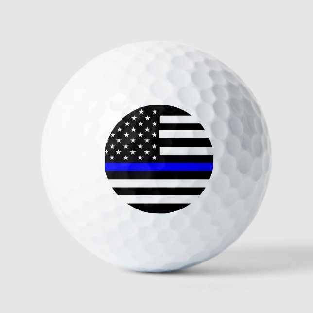 Thin Blue Line US-Flagge Golfball (Vorderseite)