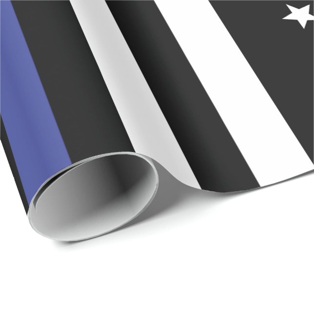 Thin Blue Line USA Flag Geschenkpapier (Rolleneckpunkt)