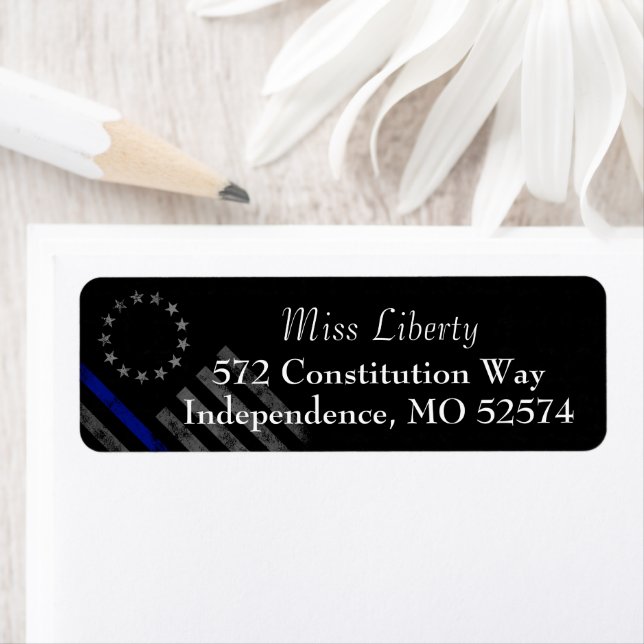THIN BLUE LINE Vintag Betsy Ross American Flag (Insitu)