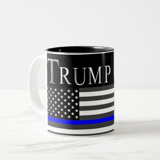 Thin Blue Line Zweifarbige Tasse (Vorderseite Links)