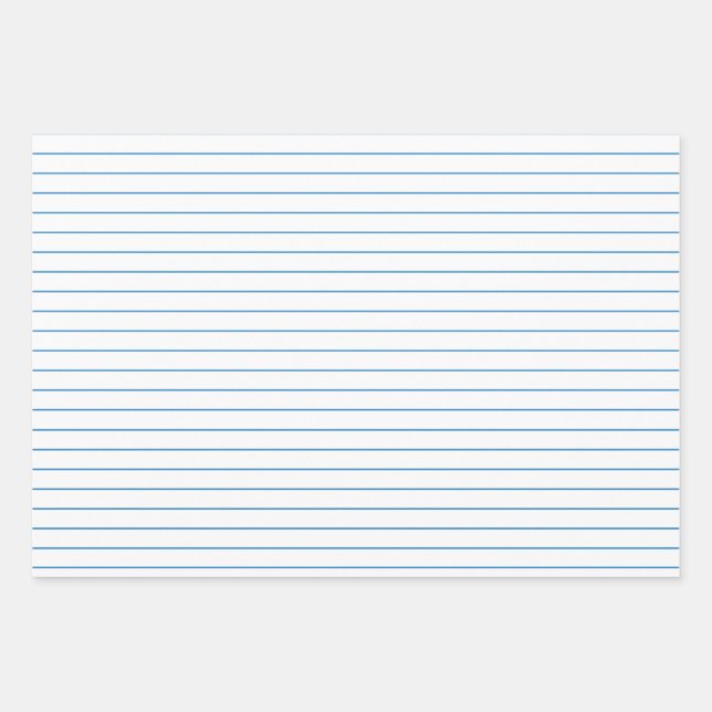 Thin Blue Stripes auf weißem Party oder Weihnachte Geschenkpapier Set (Vorderseite)