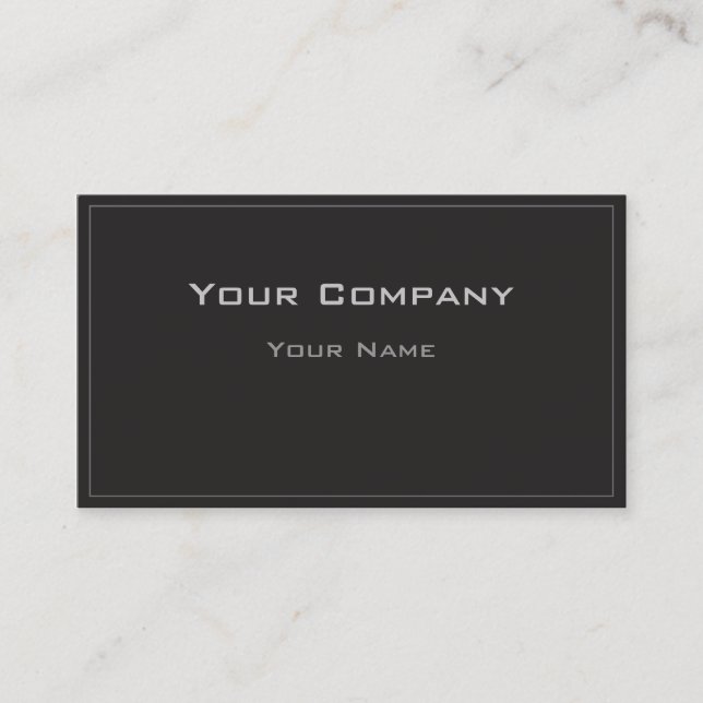 Thin Border Black Simple Corporate Business Card Visitenkarte (Vorderseite)