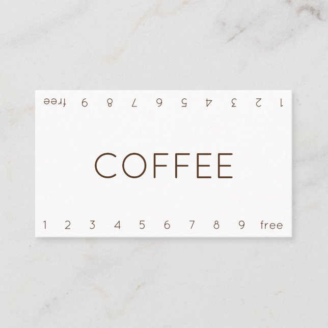 Thin Double Number Loyalty Coffee Punch Card Treuekarte (Vorderseite)