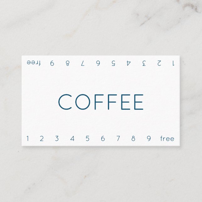 Thin Double Number Loyalty Coffee Punch Card Treuekarte (Vorderseite)