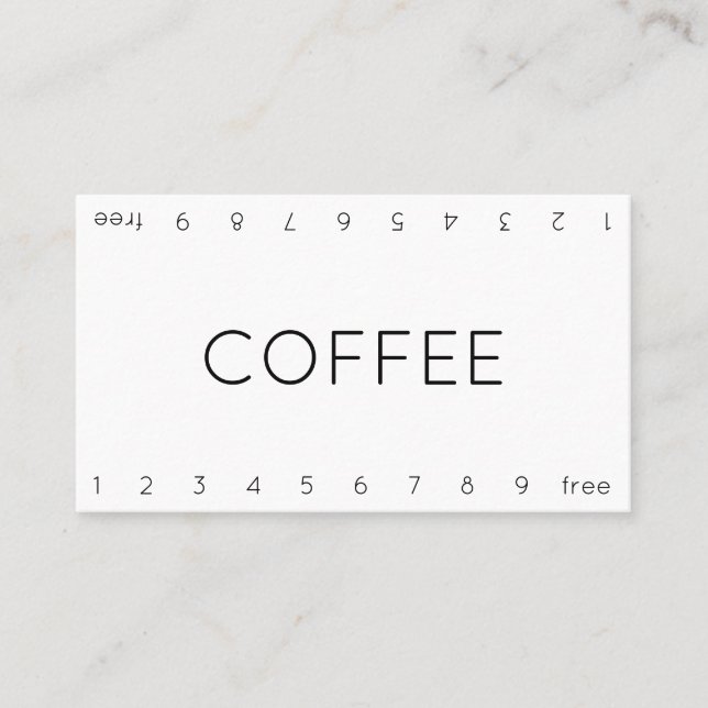 Thin Double Number Loyalty Coffee Punch Card Treuekarte (Vorderseite)