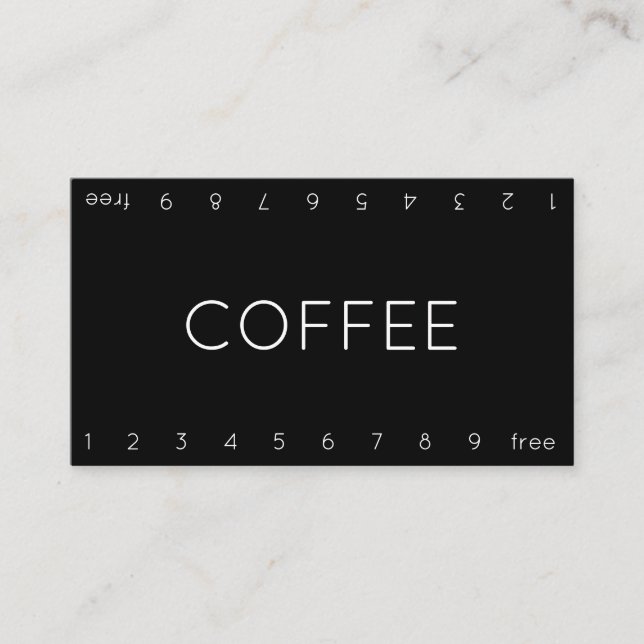 Thin Double Number Loyalty Coffee Punch Card Treuekarte (Vorderseite)