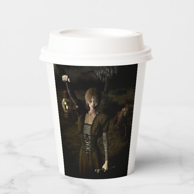 Thin female carrying lamp pappbecher (Vorderseite)