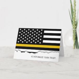 Thin Gold Line American Flag  911 Versand Karte