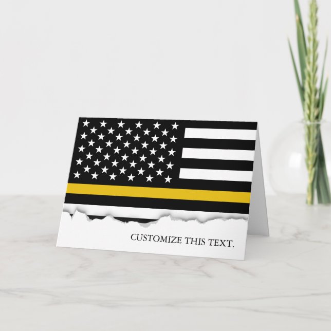 Thin Gold Line American Flag| 911 Versand Karte (Vorderseite)