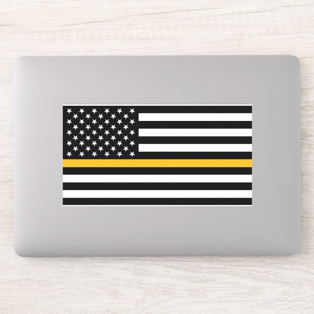 Thin Gold Line Dispatch 8" Vinyl Laptop Sticker (Computer)
