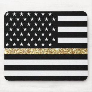 Thin Gold Line Glitzer Mousepad