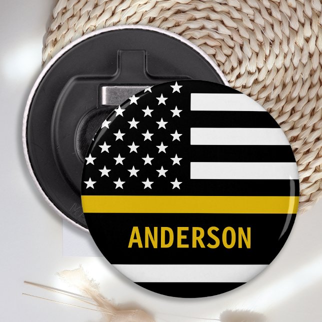 Thin Gold Line Moderner Personalisiert 911 Dispatc Flaschenöffner (Von Creator hochgeladen)