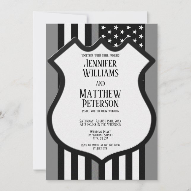 Thin Gray Line Abzeichen Einladung (Vorderseite)