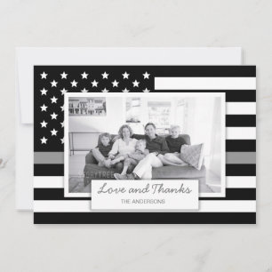Thin Gray Line American Flag Foto Dankeskarte