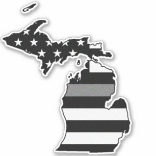 Thin Gray Line Flag Michigan Aufkleber