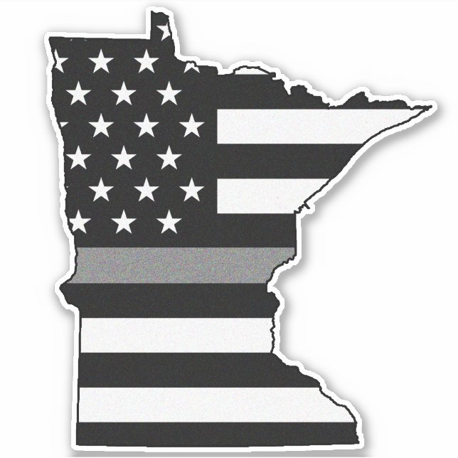 Thin Gray Line Flag Minnesota Aufkleber (Vorderseite)