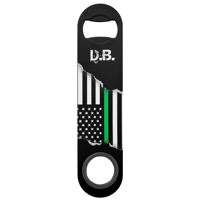 Thin Green Line American Flag Personalisiert Speed Flaschenöffner (Vorderseite)