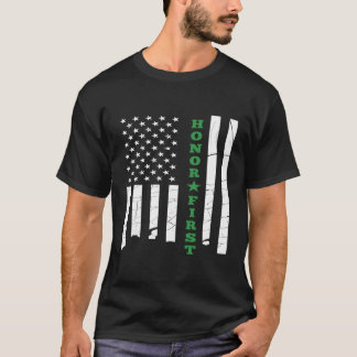 Thin Green Line American Flag Usa Hoodie T-Shirt