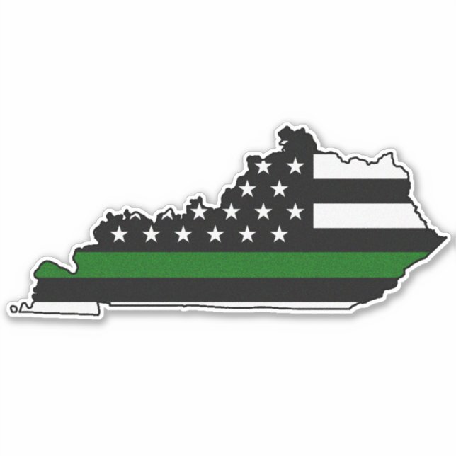 Thin Green Line Flag Kentucky Aufkleber (Vorderseite)