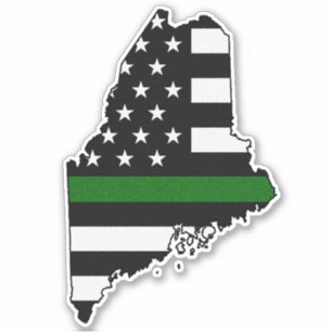 Thin Green Line Flag Maine Aufkleber
