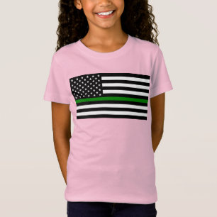 Thin Green Line Flag: Patriotische Veteranen des M T-Shirt