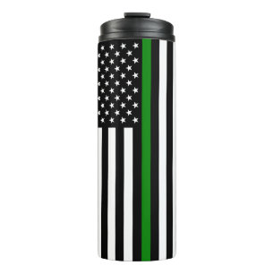 Thin Green Line Flag: Patriotische Veteranen des M Thermosbecher