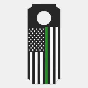 Thin Green Line Flag: Patriotische Veteranen des M Türanhänger
