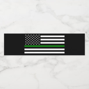 Thin Green Line Flag: Patriotische Veteranen des M Wasserflaschenetikett
