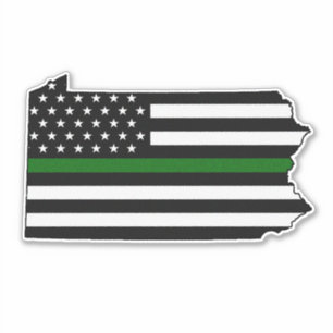 Thin Green Line Flag Pennsylvania Aufkleber