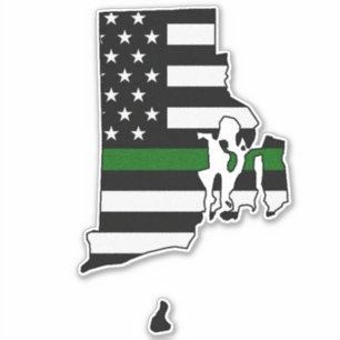 Thin Green Line Flag Rhode Island Aufkleber