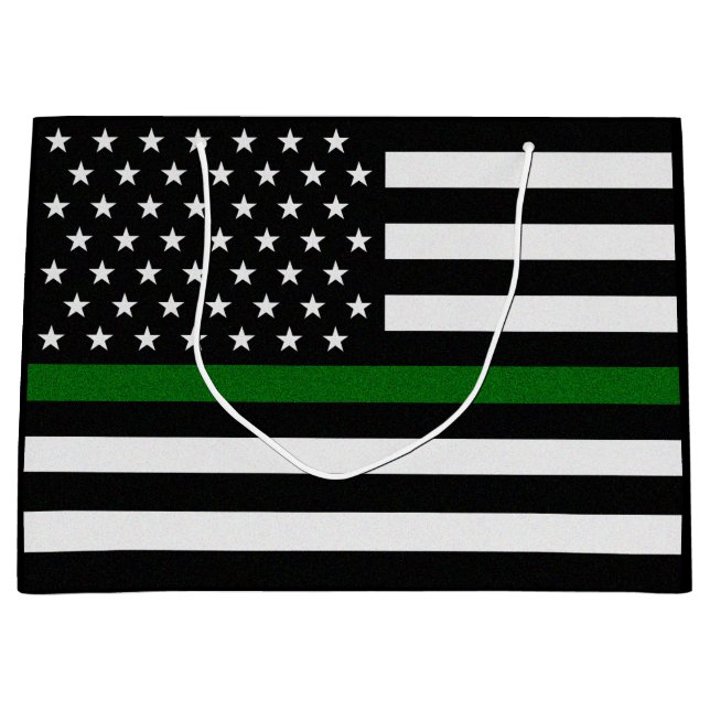 Thin-Green-Line-Flagge Große Geschenktüte (Vorderseite)
