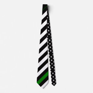 Thin Green Line Flagge (Vereinigte Staaten) Krawatte