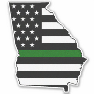 Thin Green Line Georgia Flag Aufkleber