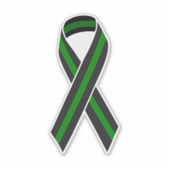 Thin Green Line Ribbon Aufkleber (Vorderseite)