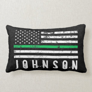 Thin Green Line Styling American Flag Individuelle Lendenkissen
