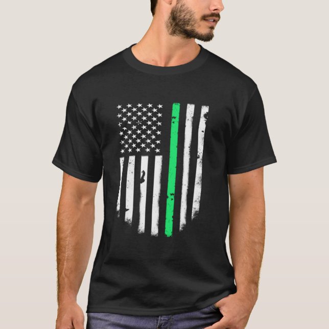 Thin Green Line Usa American Flag Jacket Top (Vorderseite)