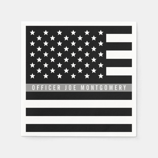 Thin Grey Line American Flag Retirement Party Serviette (Vorderseite)