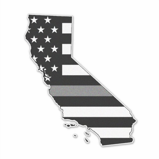 Thin Grey Line Flag California Aufkleber (Vorderseite)